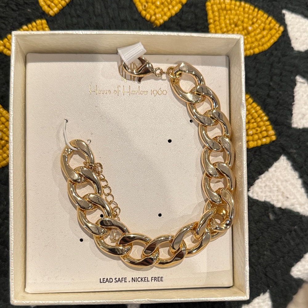 House of Harlow 1960 Two-Tone Gold and Silver Bracelet